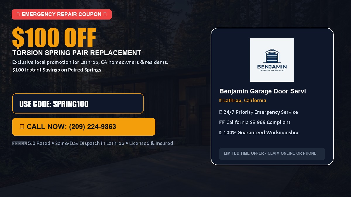 $100 OFF Heavy-Duty Torsion Spring Pair Replacement in Lathrop, CA