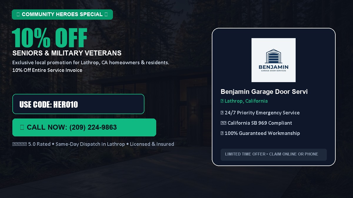 10% OFF Senior Citizens (65+) & Military / Veteran Community Discount in Lathrop, CA